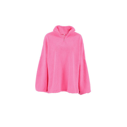 Women's padded fleece pullover with high zipper Chic und Stil