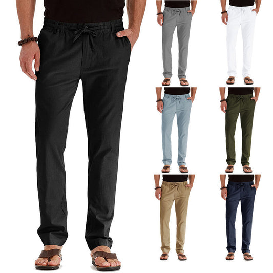 Casual linen pants for men with elastic waistband and comfortable fit Chic and Style