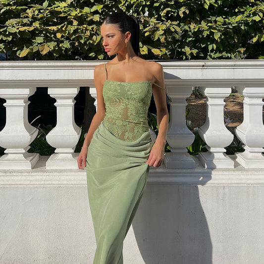 Robe maxi de soirée élégante en dentelle pour femmes Chic und Stil