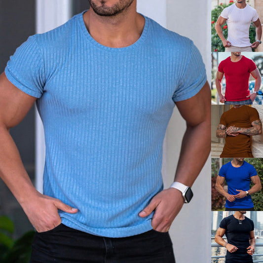 T-shirt ajusté en rib pour homme Chic und Stil
