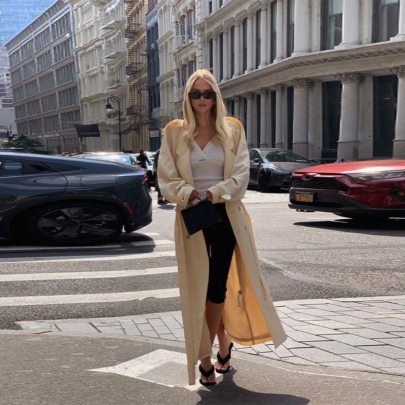 Dames Élégante Trench-coat avec coupe à la mode Chic und Stil