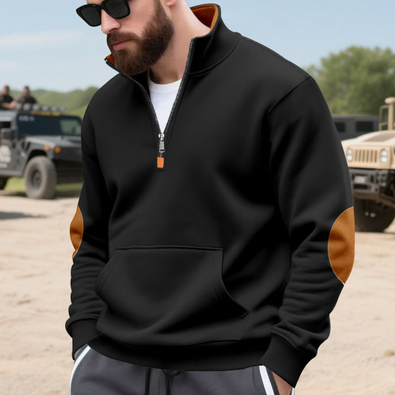 sporty pull for men with half-zip and practical kangaroo pocket Chic und Stil