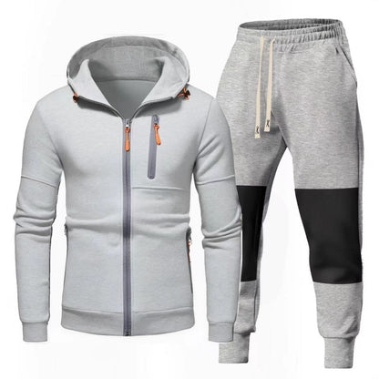 Men's Chic and Stylish Hoodie and Jogging Pants Set with Functional Zip Pockets
