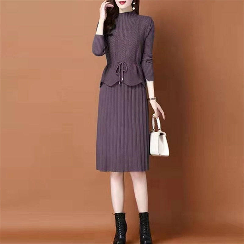 Robe en tricot pour dames avec taille asymétrique et fine structure côtelée Chic und Stil