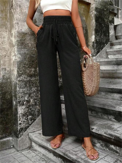 Ladies Wide Belt Light Chic Pants