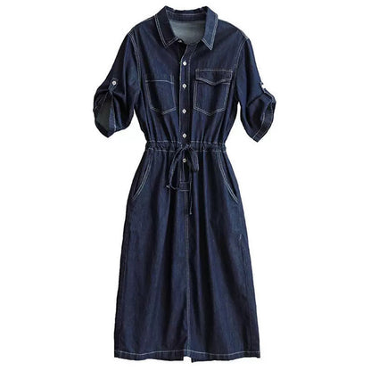 Robe Chemise en Jean Femme Chic und Stil