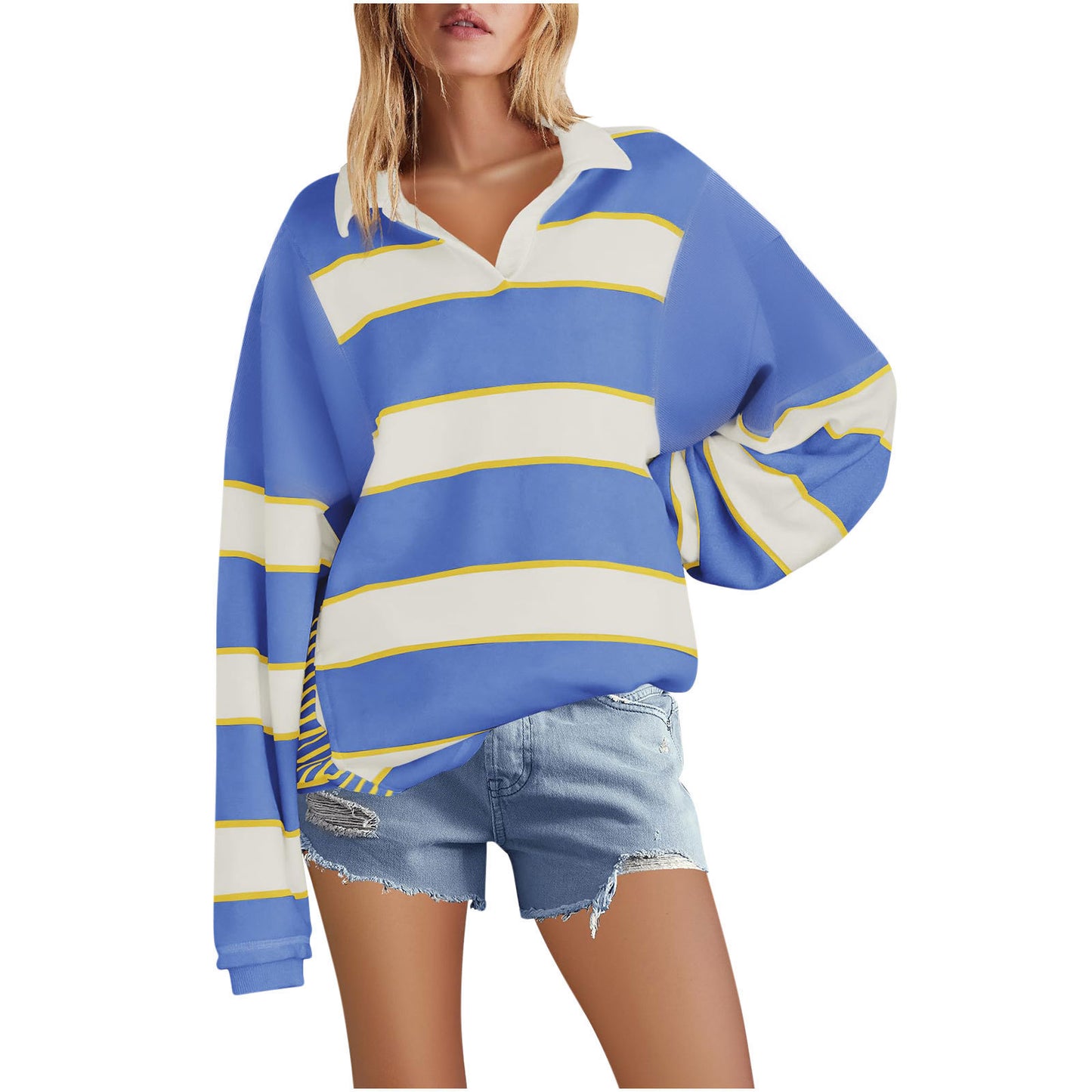 Pull ample dames avec design rayé et coupe lâche Chic und Stil