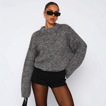 Dames pull en tricot douillet à coupe ample et à texture Chic und Stil