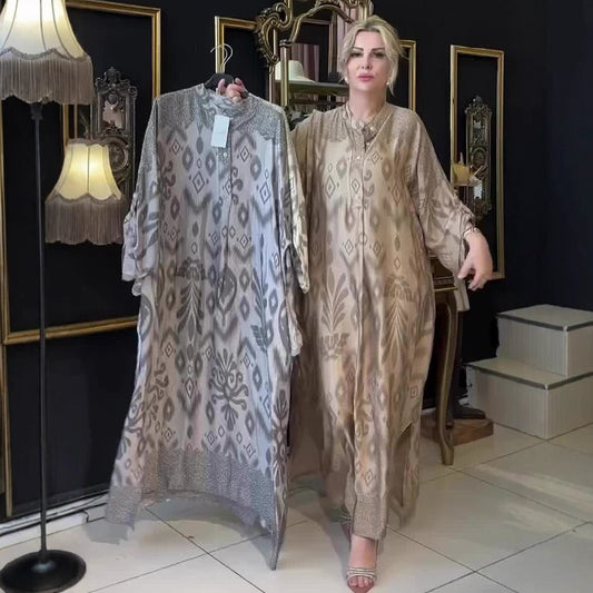 Robe Maxi Femme avec motif fin Chic und Stil