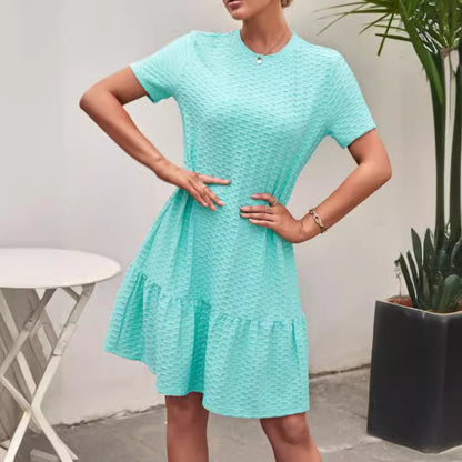 Robe d'été décontractée pour femmes en tissu texturé avec ourlet à volants Chic und Stil