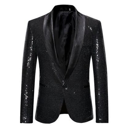 Blazer élégant pour hommes en sequins au coupe moderne Chic und Stil
