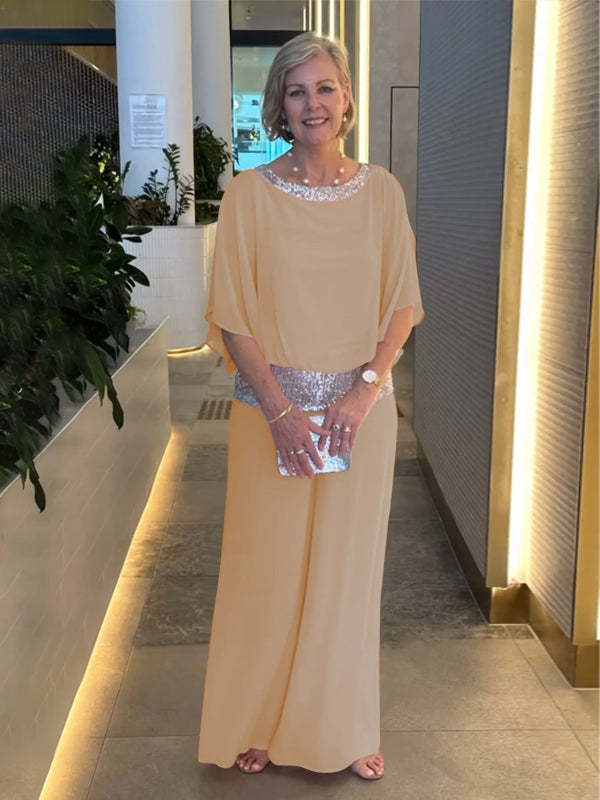 Dames élégant et aérien combinaison avec ceinture scintillante Chic und Stil