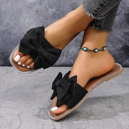 Sandales à glissière à accent nœud pour femmes Chic und Stil