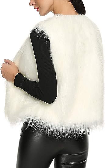 Dames Gilet en fausse fourrure douce avec coupe ouverte et doublure intérieure douce Chic und Stil