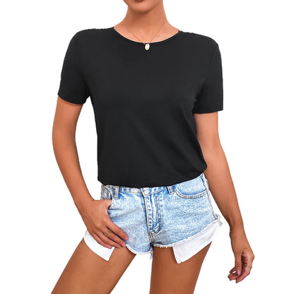 Top dames avec décolleté en dentelle et détail de lien Chic und Stil