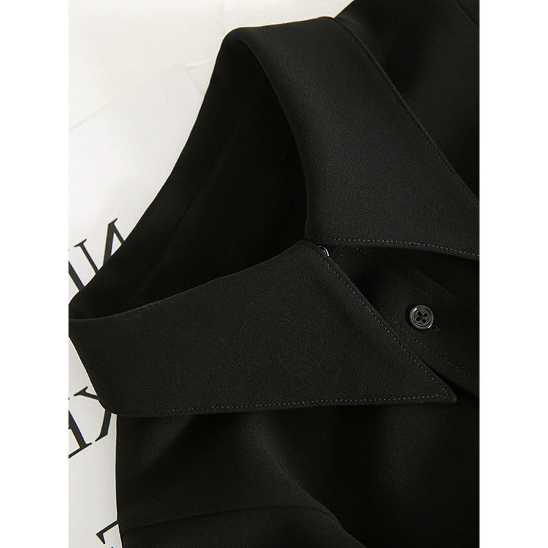 Robe chemise mi-longue élégante pour femmes avec ceinture à nouer Chic und Stil