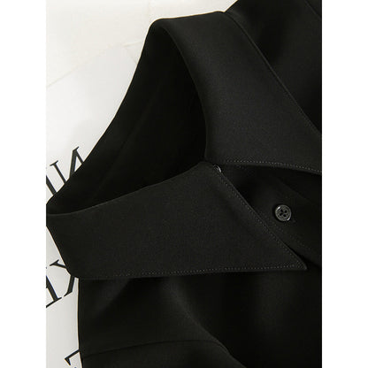 Robe chemise mi-longue élégante pour femmes avec ceinture à nouer Chic und Stil