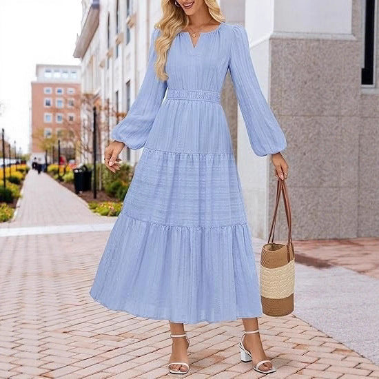 Robe maxi pour femmes avec des manches volumineuses et un ourlet flottant Chic und Stil