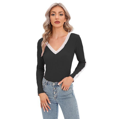 Dames body à manches longues avec dos en dentelle Chic und Stil