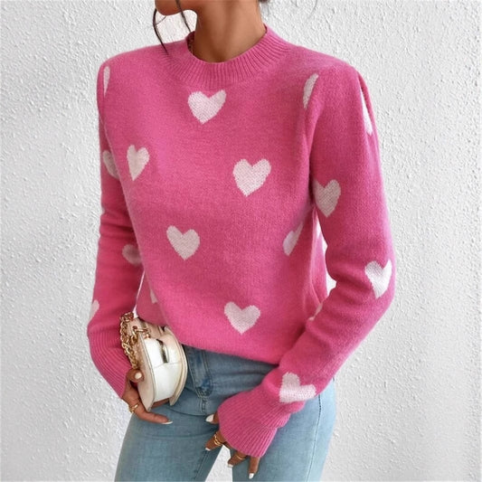 Dames pull confortable avec motif cœur Chic und Stil