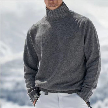Pull à col roulé pour hommes en laine de haute qualité avec des détails texturés Chic und Stil