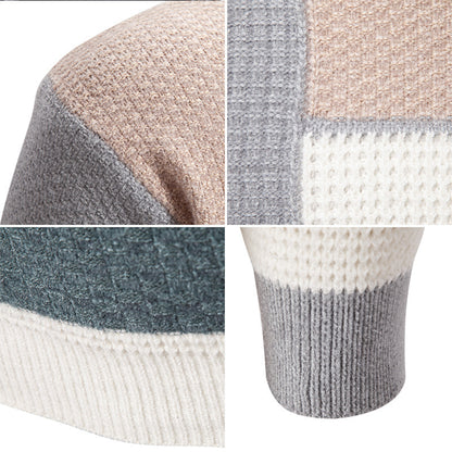 Pull moderne pour hommes avec design de blocs de couleurs texturés Chic und Stil