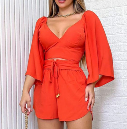 Dames ensemble élégant court haut et short Chic und Stil