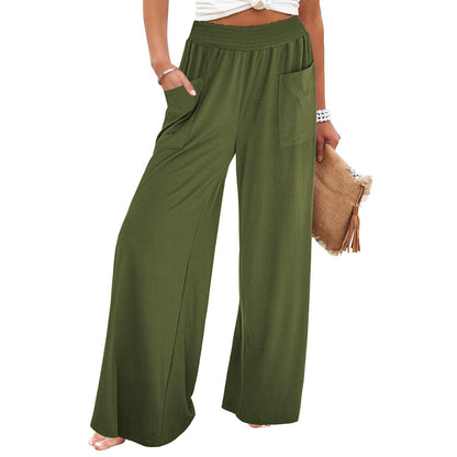 Women Wide Leg Palazzo Pants with Elastic Waist and Convenient Pockets Chic and Style