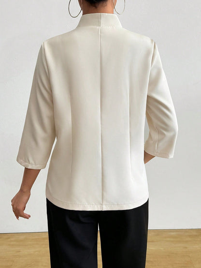 Women's trendy wrap blazer with belted waist and 3/4 sleeves Chic and Style