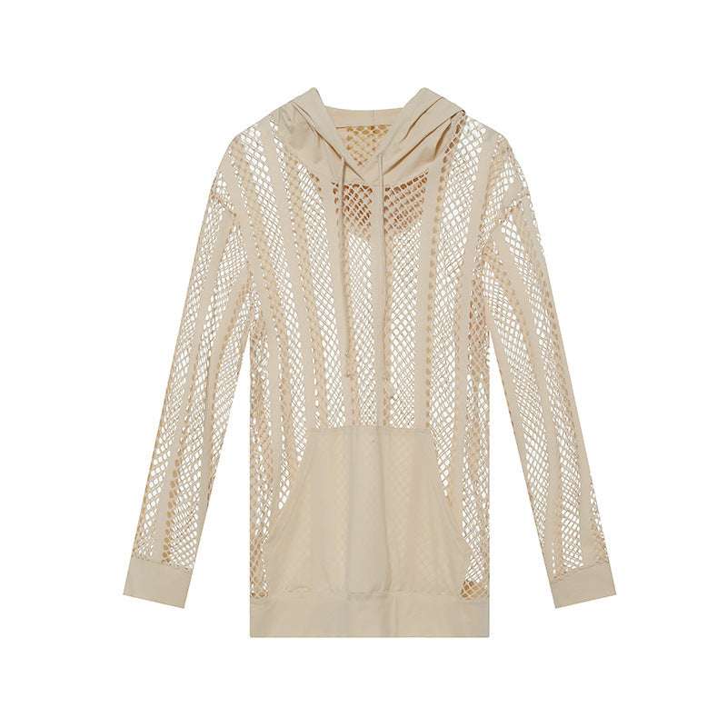 Pull à capuche sportif pour femmes avec maille aérienne de Chic und Stil
