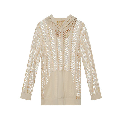 Pull à capuche sportif pour femmes avec maille aérienne de Chic und Stil