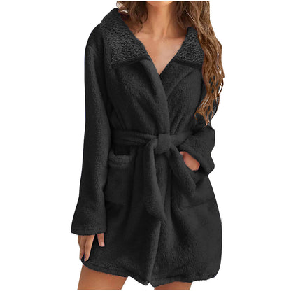 Ladies Cozy Polar Fleece Robe Chic and Style