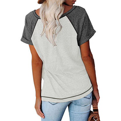 T-shirt femme style raglan avec détails de boutons décoratifs et coupe décontractée Chic und Stil