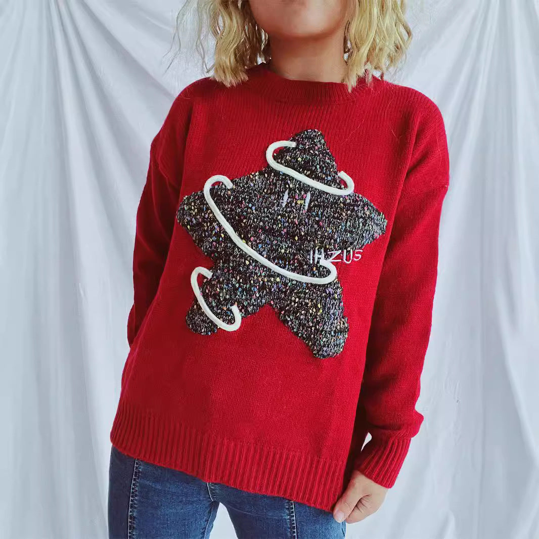Pull en tricot pour femmes avec motif créatif et coupe décontractée Chic und Stil