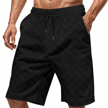 Shorts de plage décontractés pour hommes avec taille élastique et motif à carreaux moderne Chic und Stil