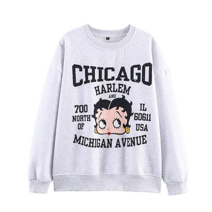 Pull décontracté pour femmes avec impression graphique ludique et coupe relaxe Chic und Stil