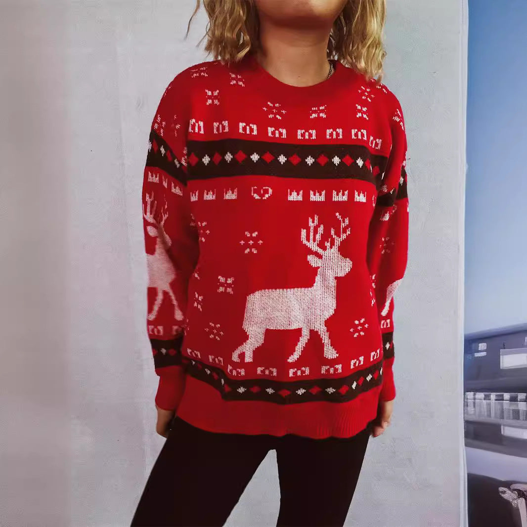 Pulls de Noël pour femmes avec un motif de renne festif et une coupe confortable Chic und Stil