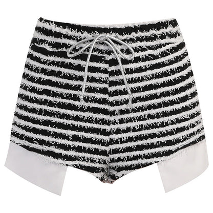 Shorts à cordon réglable à rayures mode pour femmes Chic und Stil