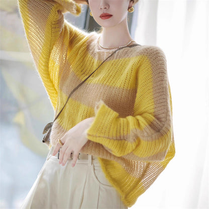 Pull femme décontracté en tricot épais avec motif transparent Chic und Stil