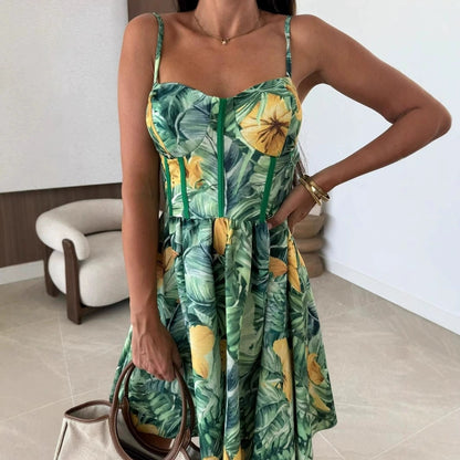 Robe Mini A-Ligne Imprimé Floral Chic und Stil