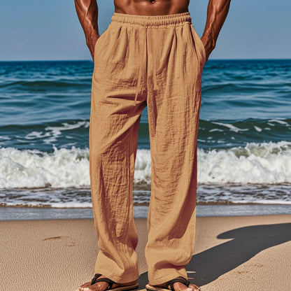 Light beach pants for men with elastic waistband and handy side pockets Chic and Style