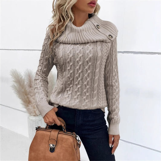 Dames pull en tricot avec col surdimensionné Chic und Stil