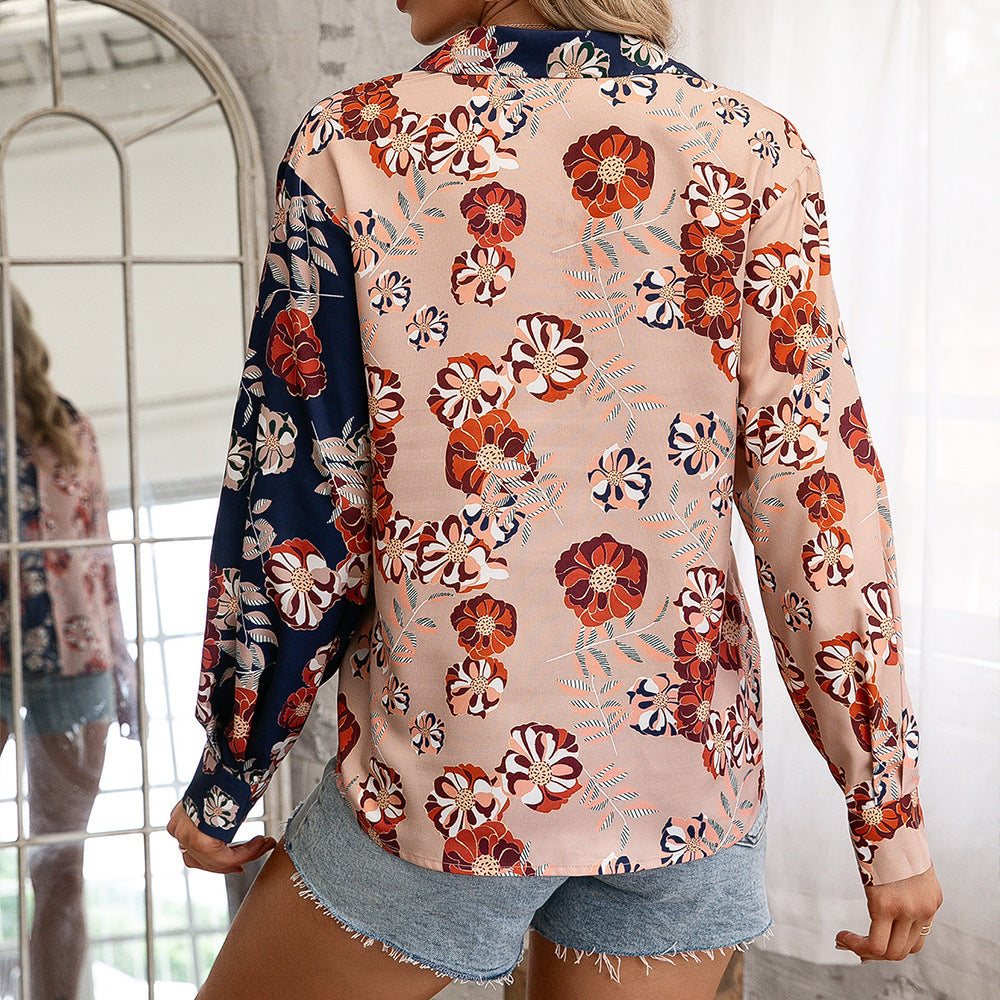 Chemisier femme avec imprimé floral et nœud à la mode Chic und Stil