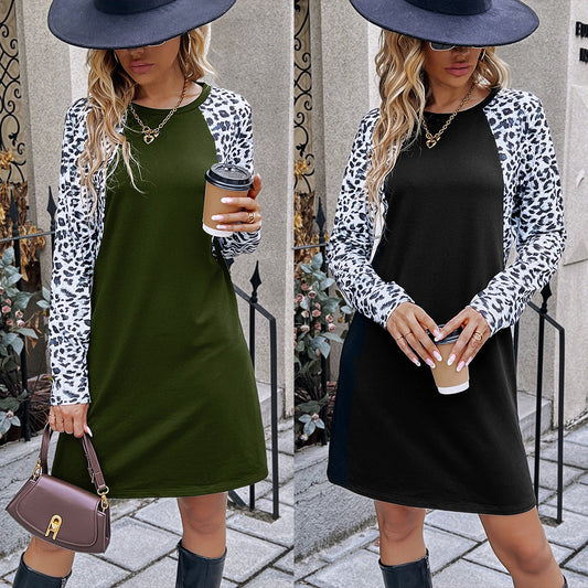 Robe décontractée pour femmes avec motif animal et manches longues Chic und Stil