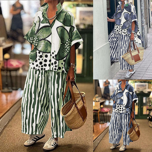 Chemisier oversized pour dames avec motif floral et coupe élégante Chic und Stil