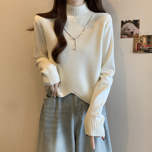 Pull femme en tricot avec col haut et coupe décontractée Chic und Stil