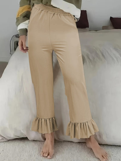 Elegant palazzo pants for women with ruffle finishes Chic and Style