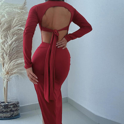 Robes maxi élégante à fente latérale Chic und Stil