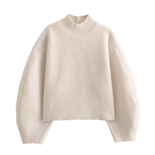 Pull en grosse maille pour femmes à col montant Chic und Stil
