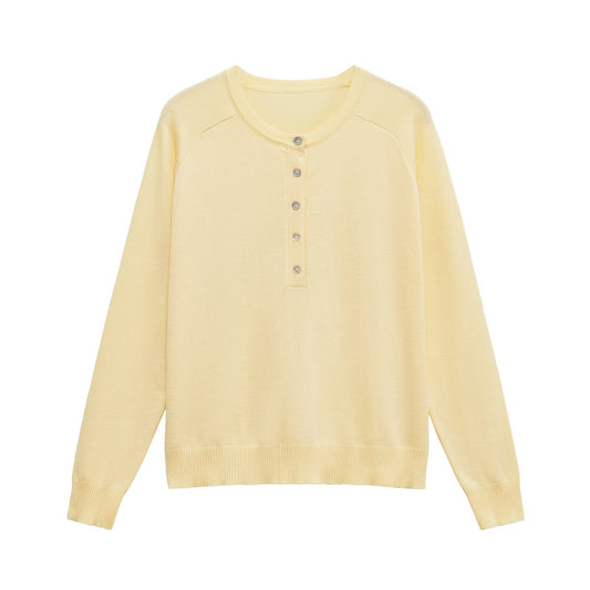 Pull en henley à manches longues décontracté pour femmes Chic und Stil